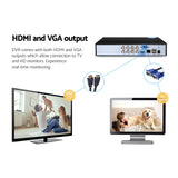 UL-tech 8CH DVR 1080P 5in1 CCTV Video Recorder 4TB Hard Drive - Rear View
