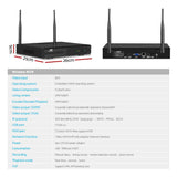 UL-tech Wireless CCTV Security System 8CH NVR 3MP 4 Square Cameras - Rear View