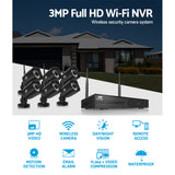 UL-tech CCTV Wireless Security Camera System 8CH Home Outdoor WIFI 6 Square Cameras Kit 1TB - Top-Down View