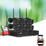 UL-tech CCTV Wireless Security Camera System 8CH Home Outdoor WIFI 6 Square Cameras Kit 1TB - Close-Up Angle