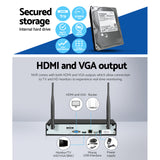UL-tech Wireless CCTV Security System 8CH NVR 3MP 8 Bullet Cameras 1TB - Rear View