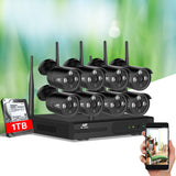 UL-tech Wireless CCTV Security System 8CH NVR 3MP 8 Bullet Cameras 1TB - Close-Up Angle