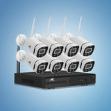 8-Channel UL-Tech Wireless 3MP Security Camera System with Night Vision and Two-Way Audio - Low Angle