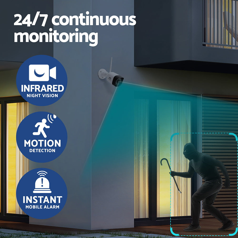 UL-Tech 3MP 8-Channel Wireless CCTV System with 8 HD Cameras