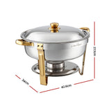 5-Star Chef 5L Chafing Dish Set 2-Pack, Food Warmer Catering Server Buffet - Front View