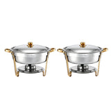 5-Star Chef 5L Chafing Dish Set 2-Pack, Food Warmer Catering Server Buffet - Side View