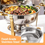 5-Star Chef 5L Chafing Dish Set 2-Pack, Food Warmer Catering Server Buffet - 45-Degree Angle
