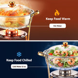 5-Star Chef 5L Chafing Dish Set 2-Pack, Food Warmer Catering Server Buffet - Close-Up Angle