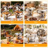 5-Star Chef 5L Chafing Dish Set 2-Pack, Food Warmer Catering Server Buffet - Extra Image