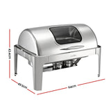 5 Star Chef 9L Chafing Dish Buffet Warmer Food Warmer Catering Server - Front View