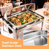 5 Star Chef 9L Chafing Dish Buffet Warmer Food Warmer Catering Server - 45-Degree Angle