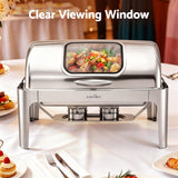 5 Star Chef 9L Chafing Dish Buffet Warmer Food Warmer Catering Server - Rear View