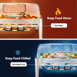 5 Star Chef 9L Chafing Dish Buffet Warmer Food Warmer Catering Server - Close-Up Angle