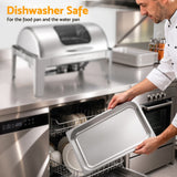 5 Star Chef 9L Chafing Dish Buffet Warmer Food Warmer Catering Server - Low Angle