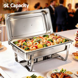 5-Star Chef Chafing Dish 9L 1-Pan Buffet Warmer Food Warmer Catering Server - Top-Down View