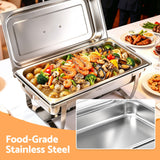 5-Star Chef Chafing Dish 9L 1-Pan Buffet Warmer Food Warmer Catering Server - 45-Degree Angle