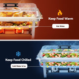 5-Star Chef Chafing Dish 9L 1-Pan Buffet Warmer Food Warmer Catering Server - Low Angle