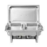 5-Star Chef Chafing Dish 8L 2-Pan Buffet Warmer Food Warmer Catering Server - Side View