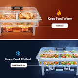 5-Star Chef Chafing Dish 8L 2-Pan Buffet Warmer Food Warmer Catering Server - Low Angle