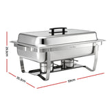 5-Star Chef Chafing Dish 7.5L 3-Pan Buffet Warmer Food Warmer Catering Server - Front View