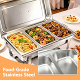 5-Star Chef Chafing Dish 7.5L 3-Pan Buffet Warmer Food Warmer Catering Server - 45-Degree Angle