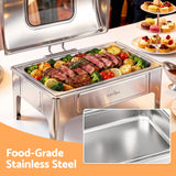 5-Star Chef 9L Chafing Dish Buffet Warmer Food Warmer Catering Server - 45-Degree Angle