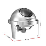 5-Star Chef 9L Chafing Dish Buffet Warmer Food Warmer Catering Server Round - Front View