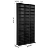 Artiss Bookshelf CD Storage Rack - BERT Black - Top-Down View