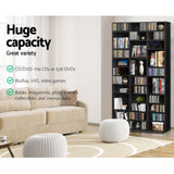 Artiss Bookshelf CD Storage Rack - BERT Black - Rear View