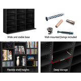 Artiss Bookshelf CD Storage Rack - BERT Black - Low Angle