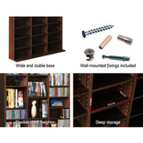 Artiss Bookshelf CD Storage Rack - BERT Walnut - Close-Up Angle