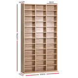 Artiss Bookshelf CD Storage Rack - BERT Oak - Top-Down View