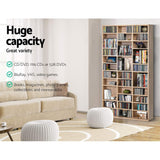 Artiss Bookshelf CD Storage Rack - BERT Oak - Rear View