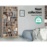 Artiss Bookshelf CD Storage Rack - BERT Oak - Close-Up Angle