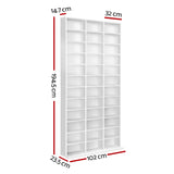 Artiss Bookshelf CD Storage Rack - BERT White - Front View