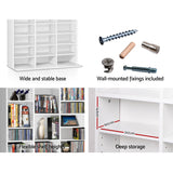 Artiss Bookshelf CD Storage Rack - BERT White - Rear View