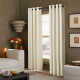 2x 100% Blockout Curtains Panels 3 Layers Eyelet Beige 140x230cm