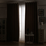 2x 100% Blockout Curtains Panels 3 Layers Eyelet Black 240x230cm - Top-Down View