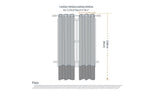 2x 100% Blockout Curtains Panels 3 Layers Eyelet Charcoal 180x230cm - Rear View
