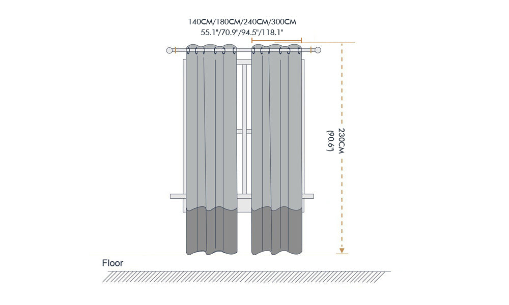 2x 100% Blockout Curtains Panels 3 Layers Eyelet Beige 240x230cm