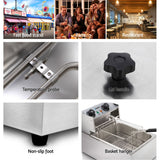 Devanti 10L Electric Commercial Deep Fryer Single Basket 2200W - Rear View