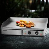 Devanti Commercial Electric Griddle 73cm BBQ Grill Plate 4400W - Low Angle