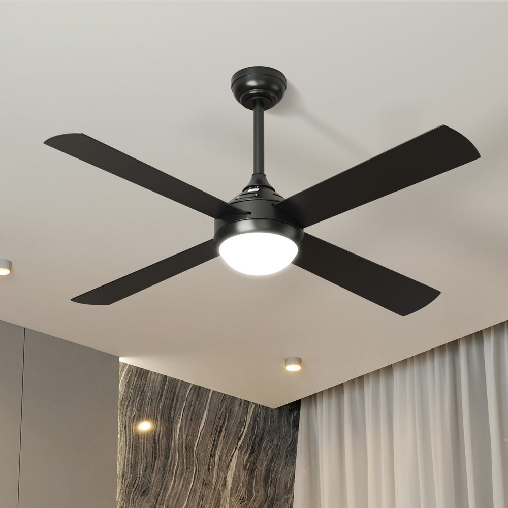 Vevare 52'' AC Ceiling Fan with Light Remote Control 4 Blades Black
