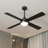 Vevare 52'' AC Ceiling Fan with Light Remote Control 4 Blades Black - Extra Image