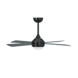 Vevare 52'' AC Ceiling Fan with Light Remote Control 4 Blades Black - Rear View