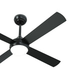 Vevare 52'' AC Ceiling Fan with Light Remote Control 4 Blades Black - Close-Up Angle