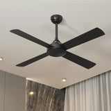 Vevare 52'' Ceiling Fan AC Remote Control Timer 4 Blades Black - Top-Down View