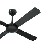 Vevare 52'' Ceiling Fan AC Remote Control Timer 4 Blades Black - Front View
