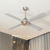 Vevare 52'' Ceiling Fan AC Remote Control Timer 4 Blades Silver