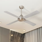 Vevare 52'' Ceiling Fan AC Remote Control Timer 4 Blades Silver, image 4